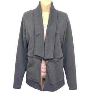 Mondetta Dark Gray Shawl Waterfall Collar Open front jacket